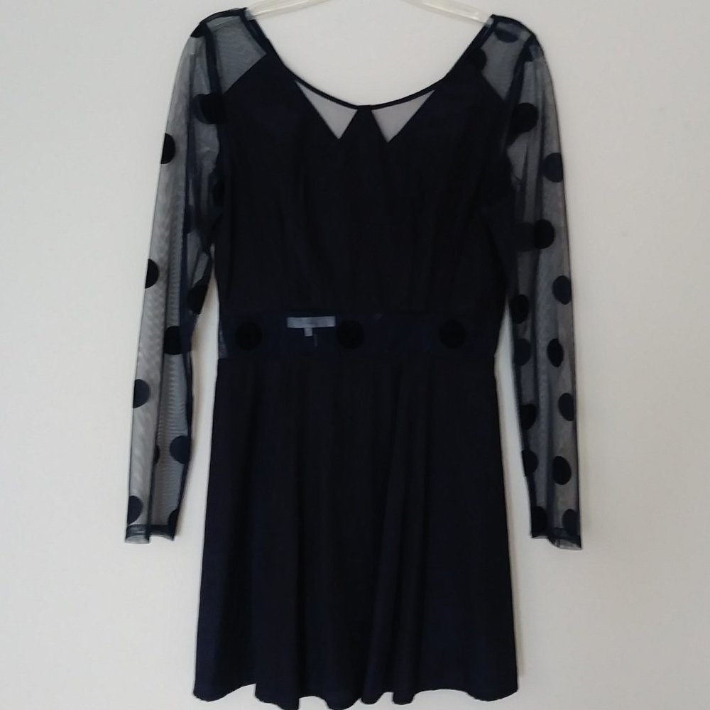 Fate Navy Polka Dot Mini Dress